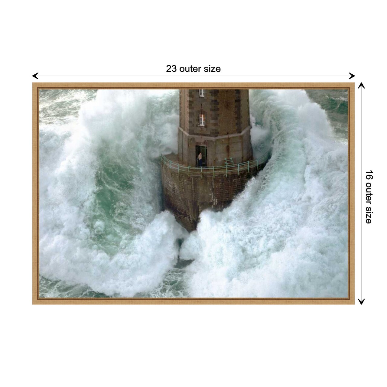 Phares dans la Tempete La Jument by Jean Guichard Canvas Wall Art Print Framed